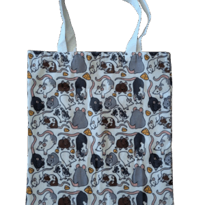 Tote bag with rat design